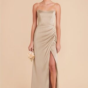 Birdy Grey Neutral Champagne Anne Dress NWT